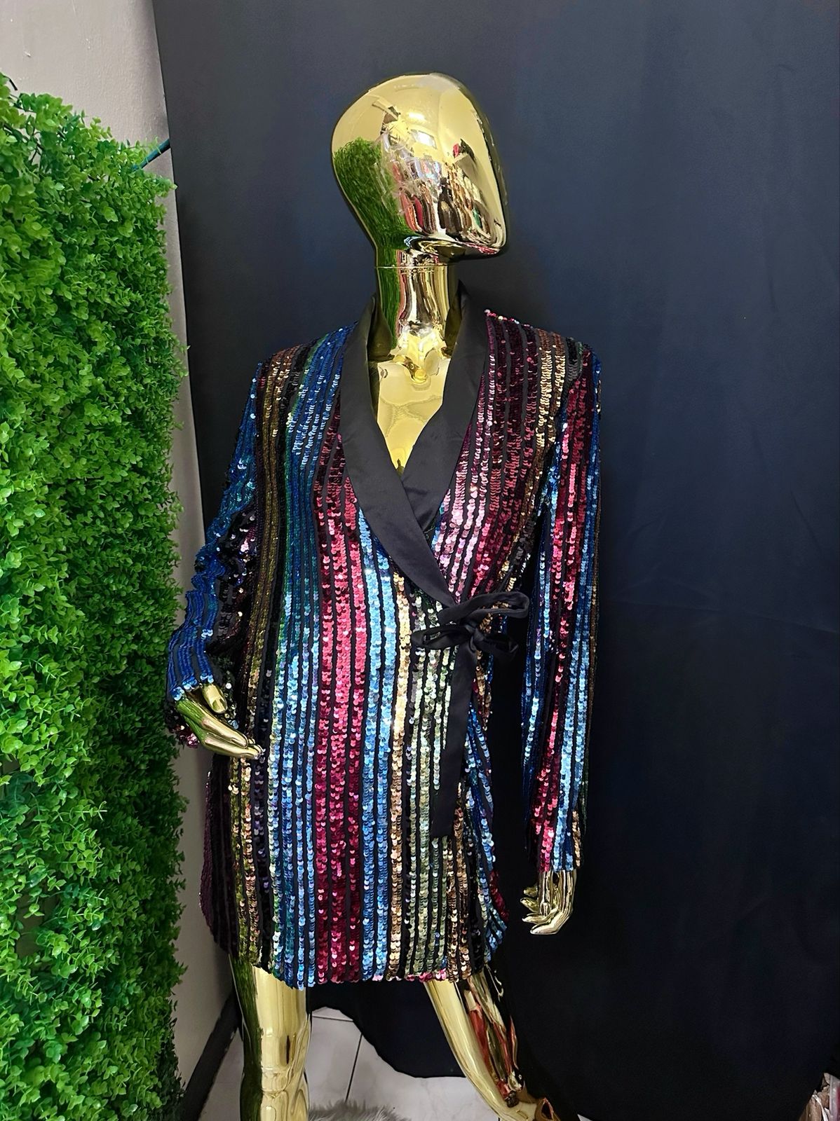 Multicolor Sequin Jacket Dress