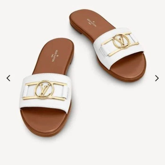 White Louis Vuitton Slipper